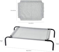 Amazon Basics Cooling Breathable Elevated Dog Bed with Metal Frame for Small Dogs, 36 x 22 x 7.5 Inch, Grey