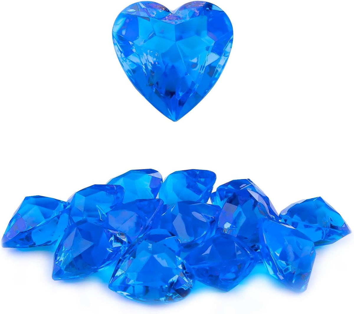 Niceup acrylic heart gems, 30 chunky 3D heart-shaped diamond gemstones for kids - view 6
