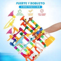 Ifollower Marble Run Kit, 110pcs Marble Maze Game Construction Building Toys for Kids, Marble Track - 166pcs - image 4