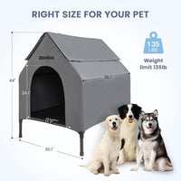 Zooba Large Dog House Outdoor - Grey / Large: 36 inch - image 3