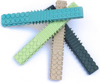 Teething Toys for Baby 3-6-12 Months 4 Pack P Shape - I Shape Blue/Khaki/Green/Gray