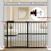 Narrow Baby Gate for Doorways Stairs, 24-29" Wide Pressure Mounted Walk Through Metal Auto Close Safety Child Gatesfor Kids or Pets, Black
