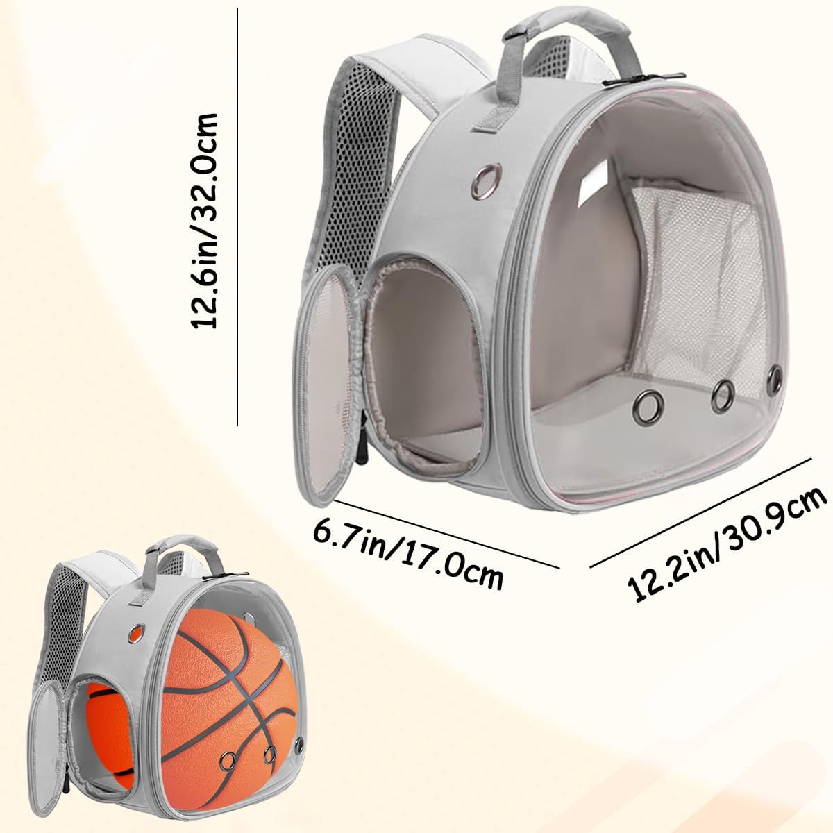 Guinea Pig Carrier Backpack - Grey / Backpack