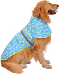 HDE Dog Raincoat with Hood & Leash Hole S-XL Dog Rain Jacket Ducks L – Essentials for Dogs - X-Large / Cartoon Storm