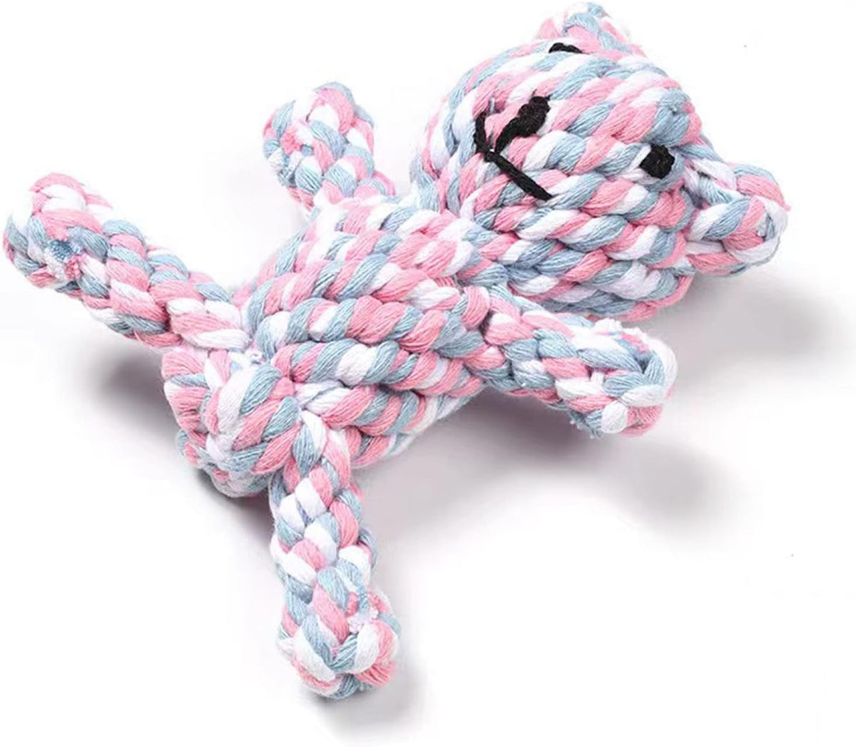 Dog Toys Puppy Teething Chew Toys 3 PCS - pink and white bear - image 2