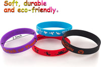 Steelhill 30 Halloween rubber bracelets, colorful silicone wristbands in 10 printed styles - view 4
