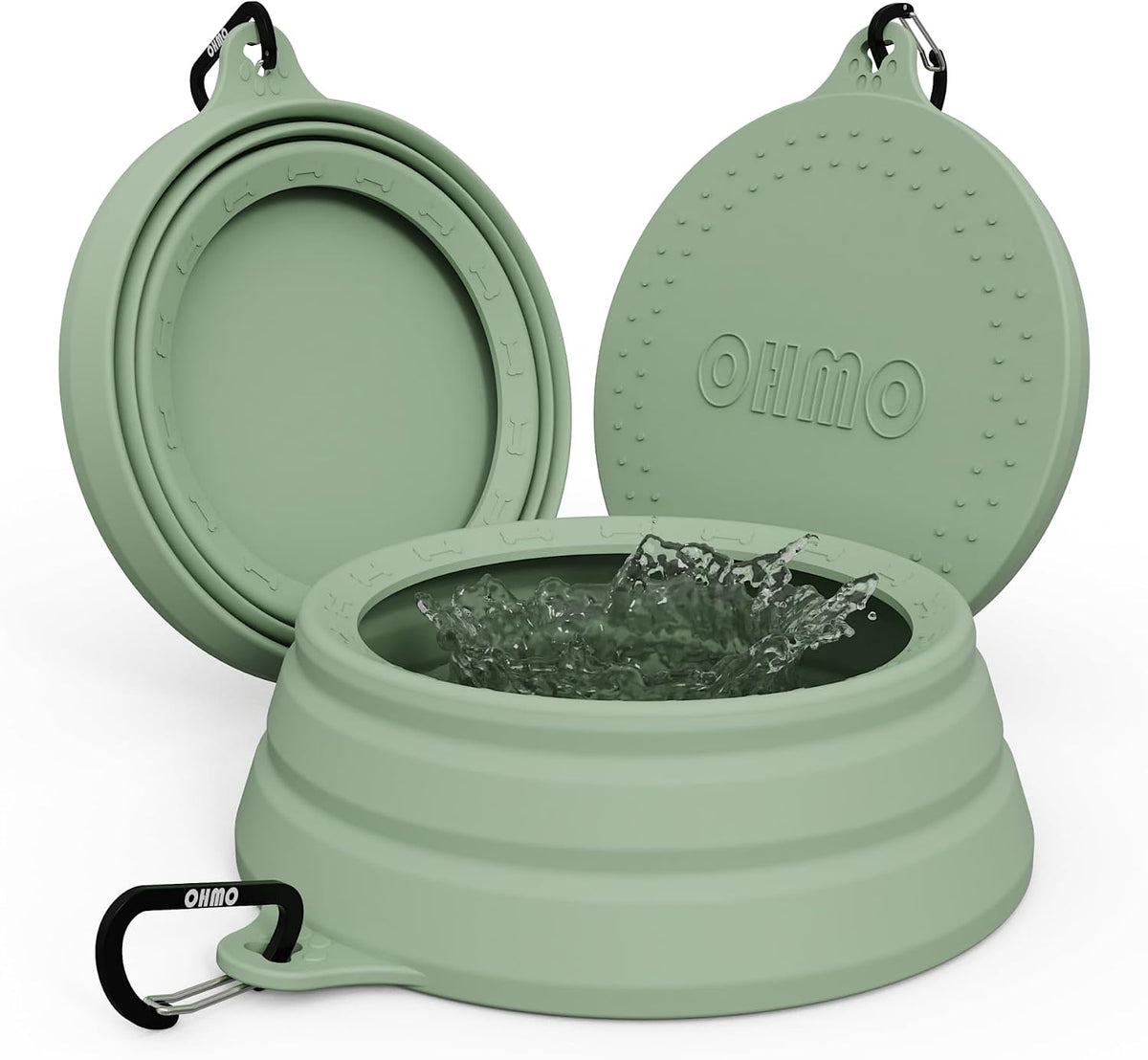 OHMO Spill Proof Collapsible Dog Bowl - 34oz / Sage Green