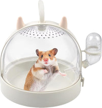 Hamster Carrier Cage Portable Cages Small Animals Carry Travel Case - 【White】