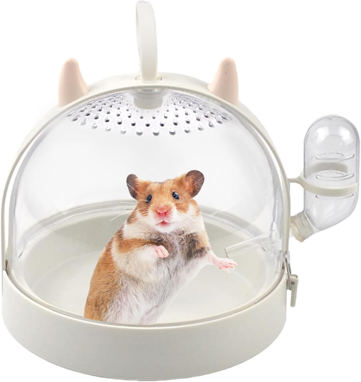 Hamster Carrier Cage Portable Cages Small Animals Carry Travel Case - 【White】