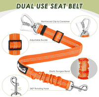 Lukovee Dog Car Harness Seat Belt Set - Large / ·Orange - image 4