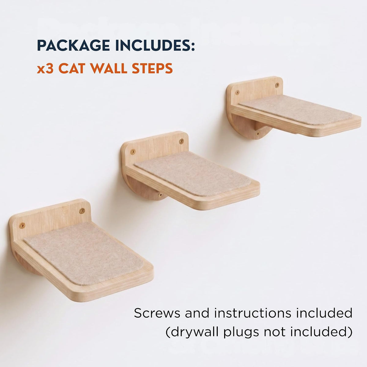 INICIO Cat Wall Steps, Natural Wood - Natural - image 2