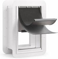 URSPET Medium Dog Door for Wall, 3-Flap Insulated, Steel Frame - White / Medium / For Wall