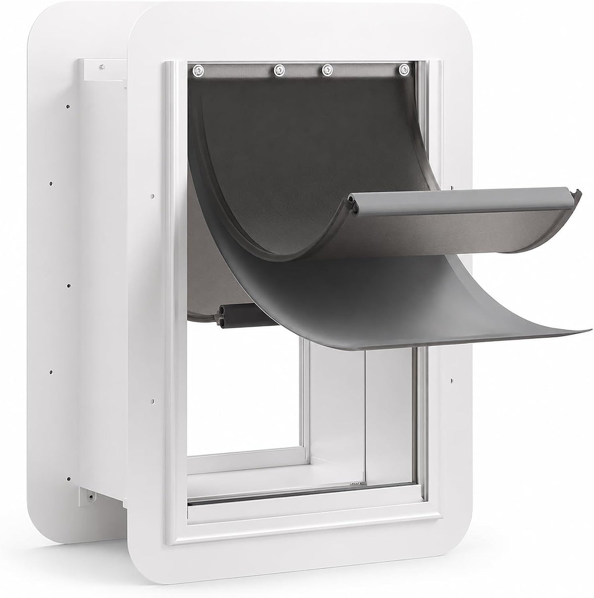 URSPET Medium Dog Door for Wall, 3-Flap Insulated, Steel Frame - White / Medium / For Wall