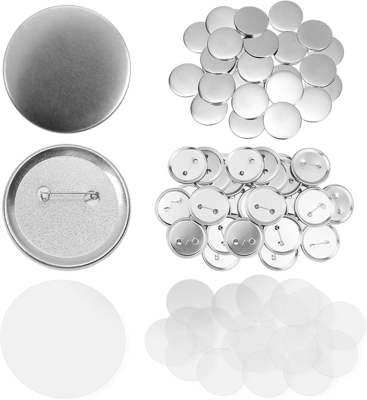 300 Pcs 58mm/2.28 inch Button Maker Supplies - 58mm/2.25 inch - Button Supplies Button Parts