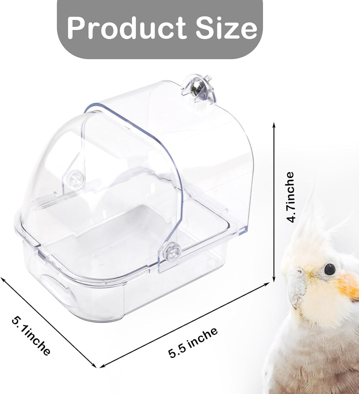 Automatic Bird Shower with Pump - 【Quadrate Transparent Bird Bath】 - image 2