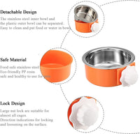 Stainless Steel Removable Pet Food Bowl - (Round) Dark Blue/Orange / 2 - image 3