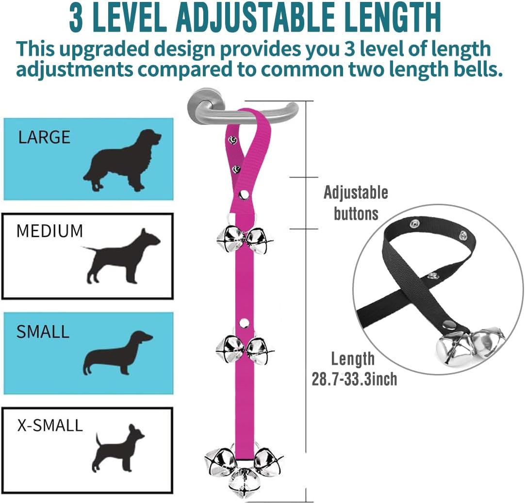 BLUETREE Dog Doorbells Premium Quality Training Potty Great Dog Bells - 06-Rose Red - image 3