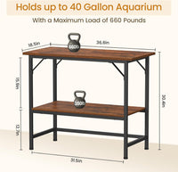 Snughome 10-20 Gallon Fish Tank Stand - Rustic Brown / 40 Gal-2 Tier - image 3