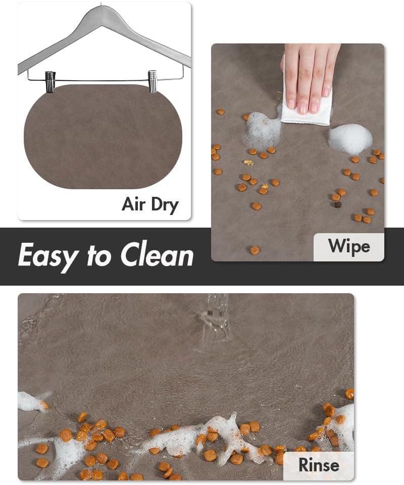 MontVoo Absorbent Dog Food Mat-Dog Mat for Food and Water Bowl - Brown / 12"x19" - image 4
