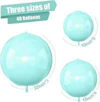 12PCS Iridescent Round Foil Balloons 22" 15" 10" Large Holographic - 22/15/10inch Pastel Blue - image 2