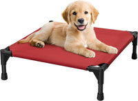 Love&go Elevated Dog Bed with Metal Frame - S - Red / Small-18.5x18.5x5.5 inch - image 3