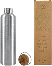SANA Numerana Grabovoi Water Bottle 1L (34 oz), Water Activator Bottle with Engraved Grabovoi Numbers, Double layerd bottle, Health Focused (2.0 Version)