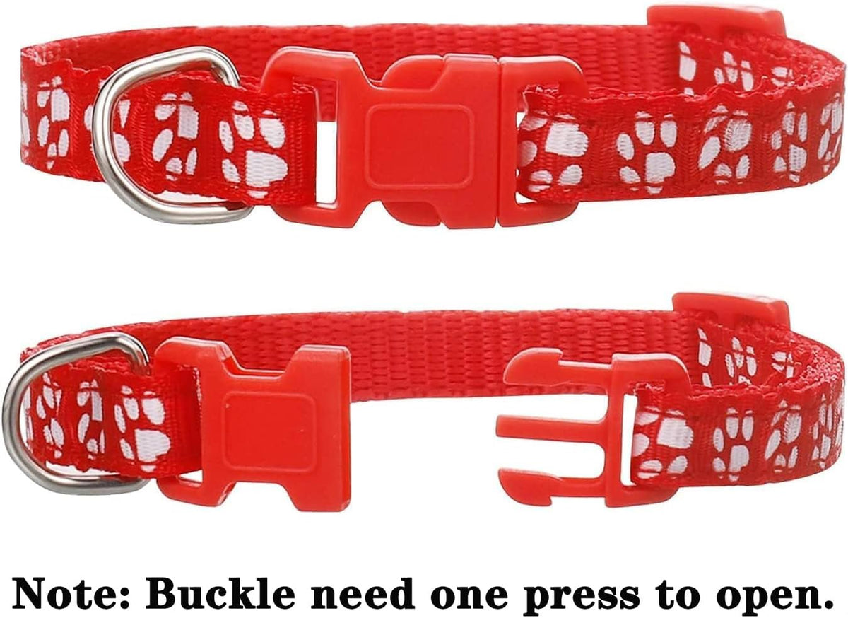 12 Pack Puppy Collars for Litter, Adjustable Puppy ID Collars – Essentials for Small Pets - M / Paw Print - image 3