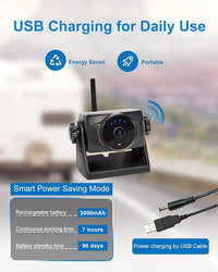 1080P Magnetic Wireless Backup Camera, 90 Days Standby Rechargeable Battery, Waterproof Rear/Front View Camera for Hitching Boat Trailer Horse Pickup RV Car for iPhone iPad Android