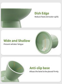 Elevated Cat Food and Water Bowls Set - Single (Water Bowl) / Sage Green - image 4