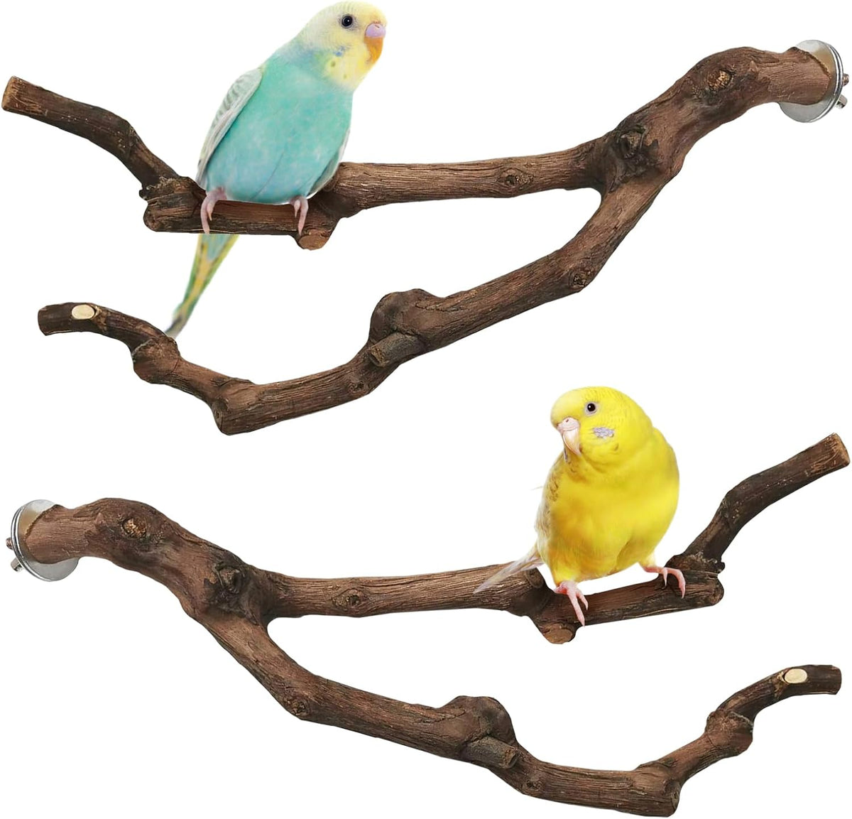 PINVNBY 3 Sizes Natural Parrot Perch Grape Wood Bird Stand Pole - 11.8in
