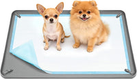 Silicone Puppy Pad Holder Tray with Clips, Fits 24" x 24" Pads – Essentials for Dogs - 36"L x 25"W