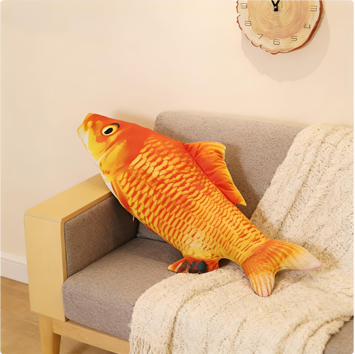 OPHRBU 24 inch fish plush pillow shaped like a realistic carp with soft short plush fabric - view 17
