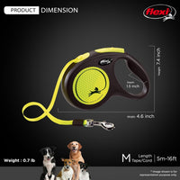FLEXI Giant Tape Retractable Dog Leash - Yellow/Black / 16 ft (Medium) - image 2