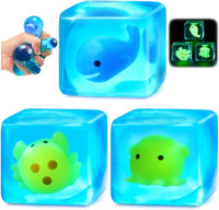 Squishy Fidget Toys Stress Cube - Whale-octopus-crab