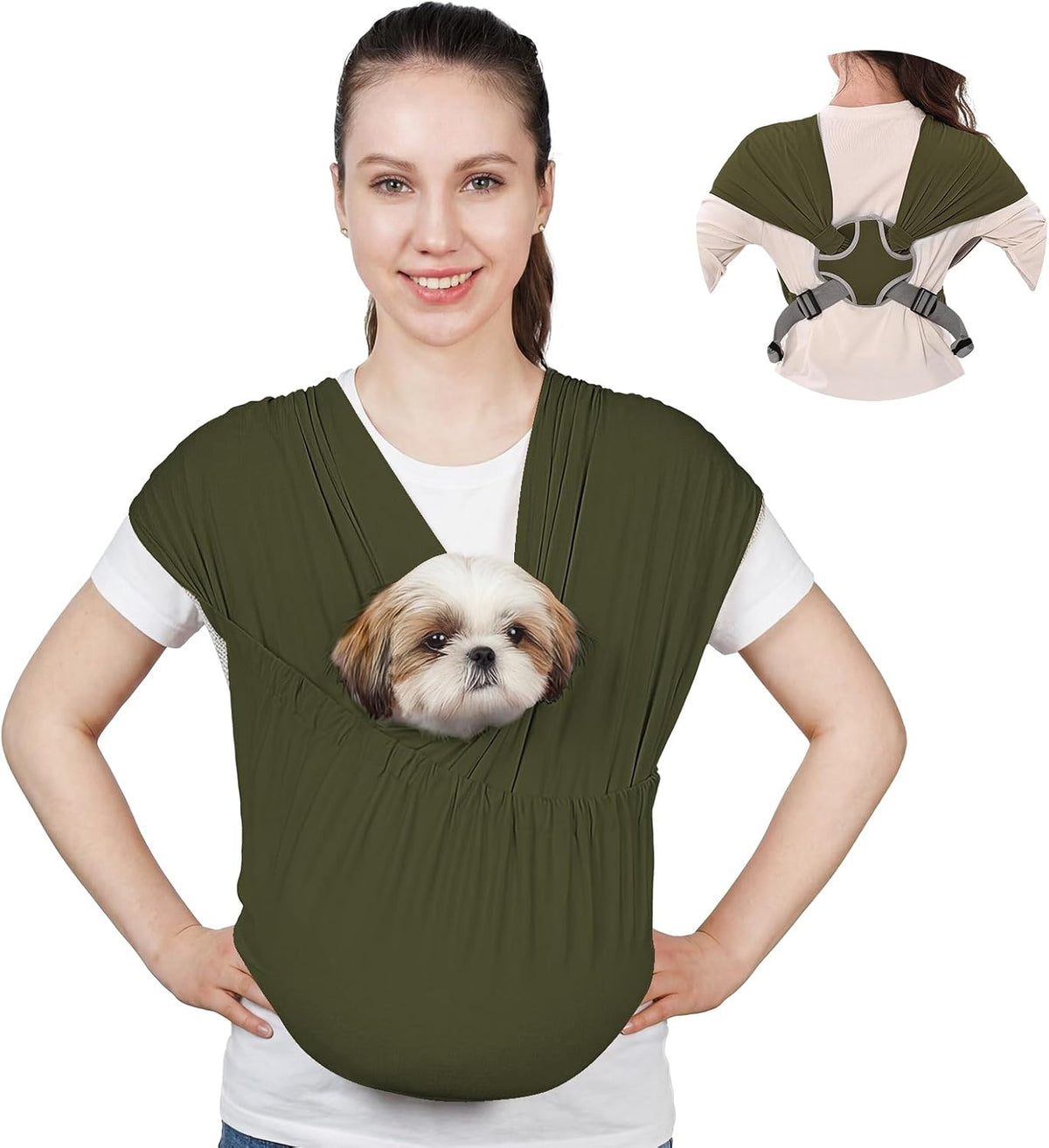 Supet Dog Sling Carrier for Small Pet - Green / Regular