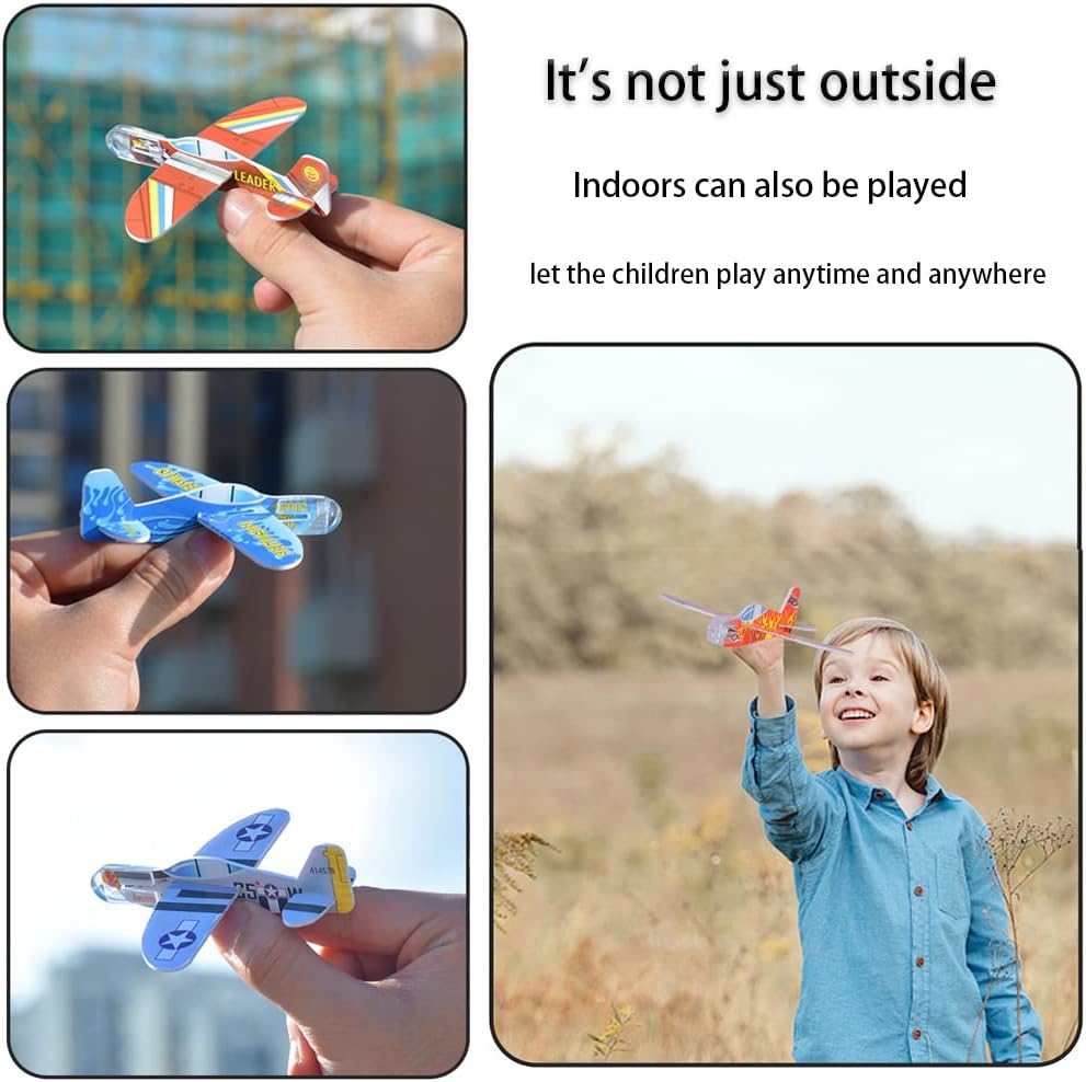 Manmel 50 Pcs Foam Gliders Planes Toys for Kids, Paper Airplane - Medium (Pack of 3) - image 2
