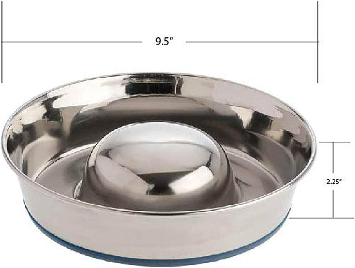 OurPets DuraPet Slow Feed Premium Stainless Steel Bowl Great - Medium (4.5 Cups) - image 4