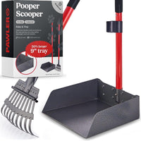 Pooper Scooper for Dogs, Heavy Duty Long Handle Rake - 2 Piece Set - X Large