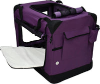 EliteField 4-Door Folding Soft Dog Crate with Curtains – Essentials for Dogs - Purple / 30.0"L x 21.0"W x 24.0"H - image 3
