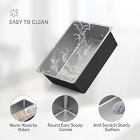 Ohtomber Stainless Steel Litter Box - Large Metal Cat Litter Box Pan High Sided, Never Absorbs Smell, Easy to Clean Non Stick Litterbox Tray Toilet Pet Supplies for Indoor Big and Small Cats, Kitten