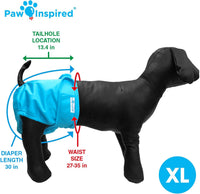 Paw Inspired Washable Dog Diapers, Assorted and White Lining - Assorted (Black Lining) / X-Large (2 ct.) - image 2