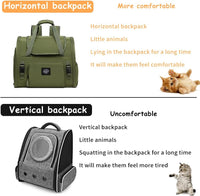 Pet Backpack Carrier for Small Dogs Medium Cats, Puppies - green / 16.5"L x 9.0"W x 13.0"H - image 4