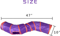 iCAGY Cat Tunnel Toys for Indoor Cats Kittens Rabbits - 47" (Shape S) / Purple - image 4