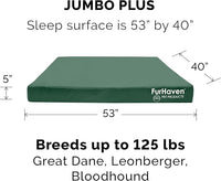 Furhaven Water-Resistant Cooling Gel Dog Bed for Large Dogs w/ Removable Washable Cover, For Dogs Up to 125 lbs - Indoor/Outdoor Logo Print Oxford Polycanvas Mattress - Forest, Jumbo Plus/XXL