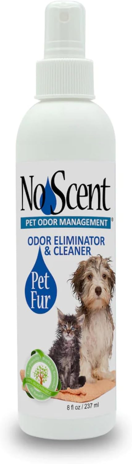 No Scent Pet Fur - Professional Dog & Cat Grooming Odor Eliminator & Coat Cleaner Between Bath - 8 Fl Oz (Pack of 1)
