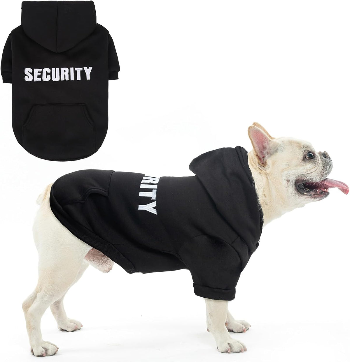 Security Dog Hoodie for Small Medium Large Dogs Boys Girls – Essentials for Dogs - #2 Black (EMB SECURITY Printed With Pocket) / Medium
