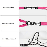 Pieviev Double Dog Leash for 2 Medium&Large Dogs, Longer Coupler - Hot Pink - image 3
