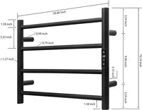 KEG Smart WiFi Towel Warmer Wall Mounted with Built-in Timer and Temperature Adjust Control, 4 Bars Electric Stainless Steel Heated Towel Racks for Bathroom Matte Black