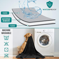 PetAmi Waterproof Dog Blanket, Leakproof Pee Proof Cat Blanket - Black/Gray / X-Large (60x80) - image 4
