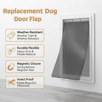 AMZOO Large Replacement Dog Door Flap PetSafe 16 7/8” x 10 1/8” - Matte Gray / Medium / 2 - image 3